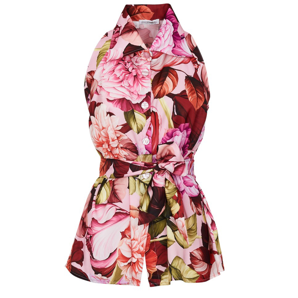 Floral πουκάμισο cold shoulder 